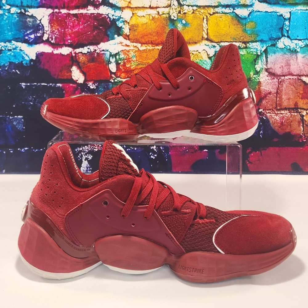 ADIDAS - James Harden Vol 4 burgundy sneaker, size 10.5